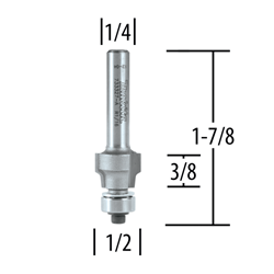 Router Bit, No File Trim, 1/4" SH, C.T.