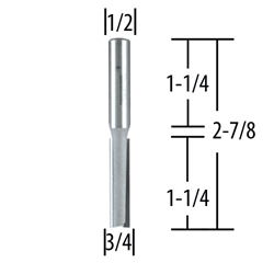 3/4" Straight, 2 Flute, C.T. Router Bit, 1/2" Shank, 1-1/4" Cut