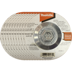 5" x 1/4" x 5/8"-11 Hubbed Grinding Wheel, 24 Grit, 10/pk