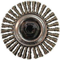 4" Stringer Bead Twist Wire Wheel, Stainless, M10 x 1.25