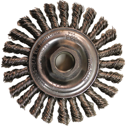 4" Knot Cable Twist Wire Wheel, Stainless, 5/8"-11