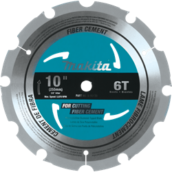 10" 6T PCD Miter Saw Blade, Fiber Cement