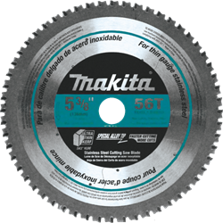 5-3/8" 56T Cermet Carbide-Tipped Saw Blade, Stainless Steel/Thin Gauge