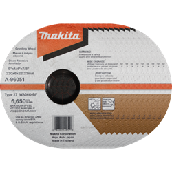 Esmeril Inoxidable de 9" x 1/4" x 7/8", Grano 36, Paq. c/10