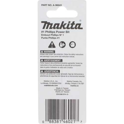 Makita A-96643 Packaging Shot (back) - Thumbnail