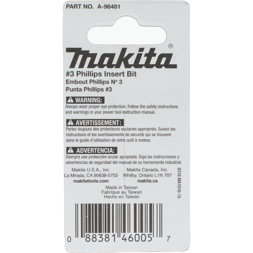 Makita A-96481 Packaging Shot (back) - Thumbnail