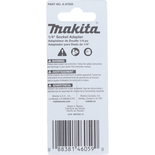 Makita A-97025 Packaging Shot (back) - Thumbnail