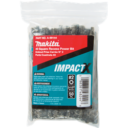 ImpactX™ #2 Square Recess 3-1/2″ Power Bit, 50/pk, Bulk