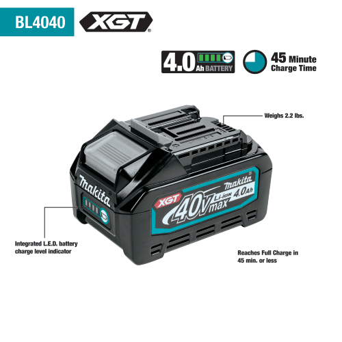 Makita BL4040 Feature Shot (call-outs) - Thumbnail