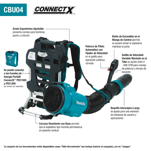 Makita CBU04Z Feature Shot (Spanish Callouts) - Thumbnail
