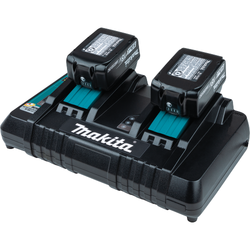 Makita DC18RD Feature Shot (charging BL1850 right view) - Thumbnail