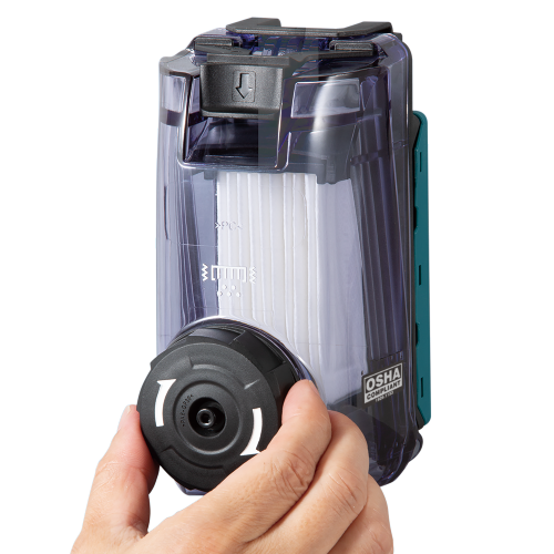 Makita DX12 Feature Shot (filter cleaning mechanism) - Thumbnail