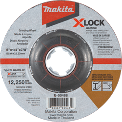 Esmeril X-LOCK de 5" x 1/4" x 7/8" Grano 36 para Esmerilar Metal y Acero Inoxidable