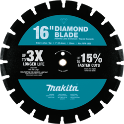 Hoja de Diamante de 16", Segmentada, Doble Uso