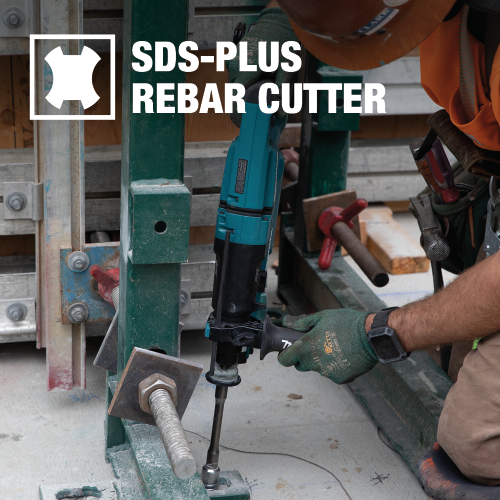 Makita E-12485 Feature Box with text_SDS-Plus Rebar Cutter Action Shot - Thumbnail