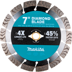 Hoja de 7" de Diamante, Segmentada Turbo, Uso General