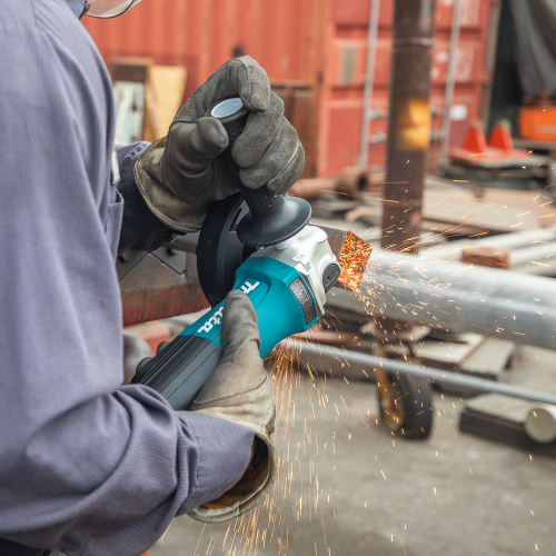 Makita GA5052 Action Shot 3 (metal cutting) - Thumbnail