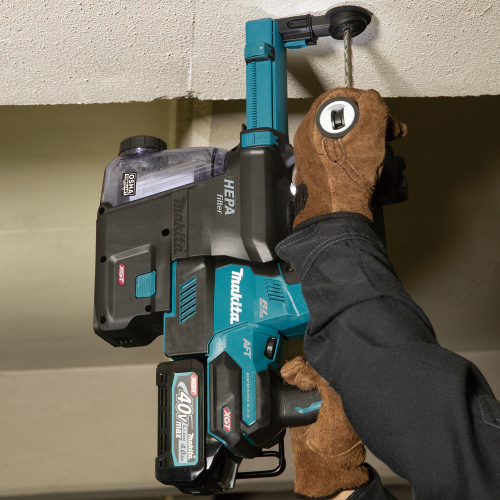 Makita DX12 Action Shot (overhead drilling) - Thumbnail