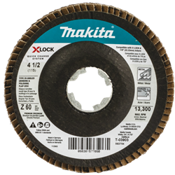 Disco Angular X-LOCK y Esmeriladoras con Eje de 7/8" de 4-1/2" Tipo 29, Grano 60 para Esmerilado y Superficies