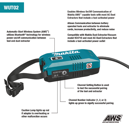 Makita WUT02U Feature Shot (call-outs) - Thumbnail