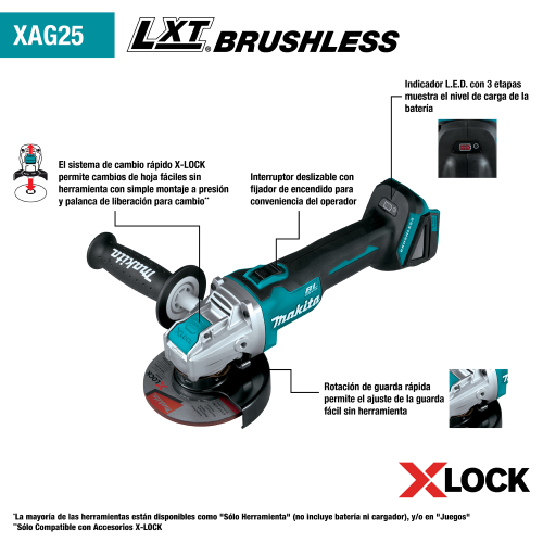 Makita XAG25 Feature Shot (spanish call-outs) - Thumbnail
