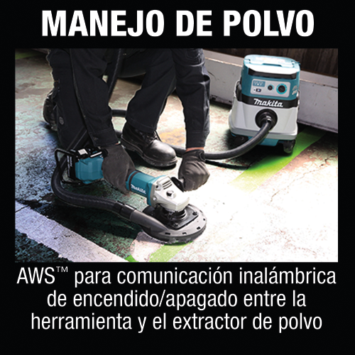 Makita XAG22ZU1 Feature Box with text Spanish_Manejo de Polvo - Thumbnail