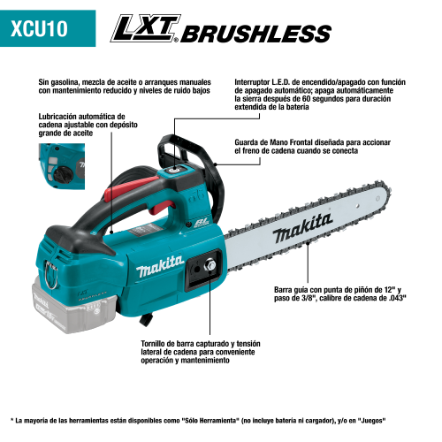 Makita XCU10 Feature Shot (spanish call-outs) - Thumbnail