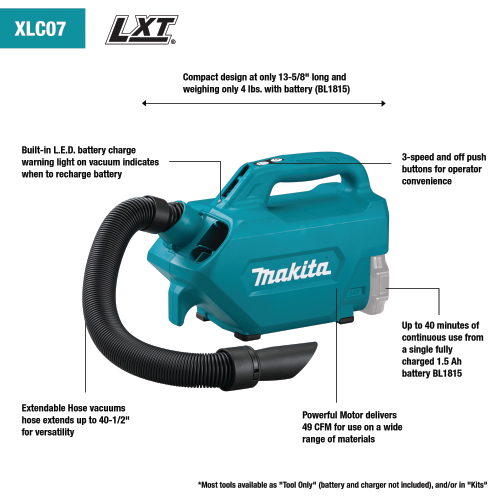 Makita XLC07 Feature Shot (call-outs) - Thumbnail