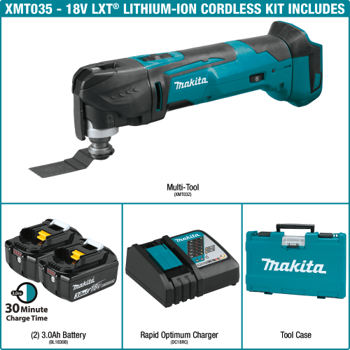 Makita XMT035 Feature Shot (includes) - Thumbnail