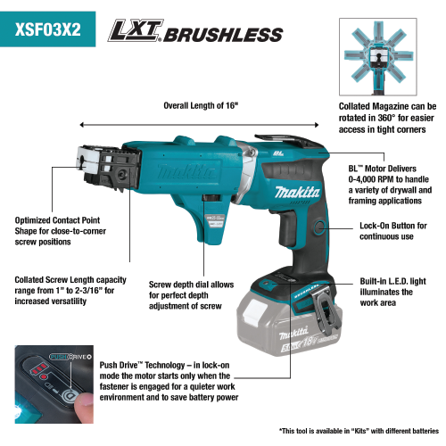 Makita XSF03X2 Feature Shot (call-outs) - Thumbnail